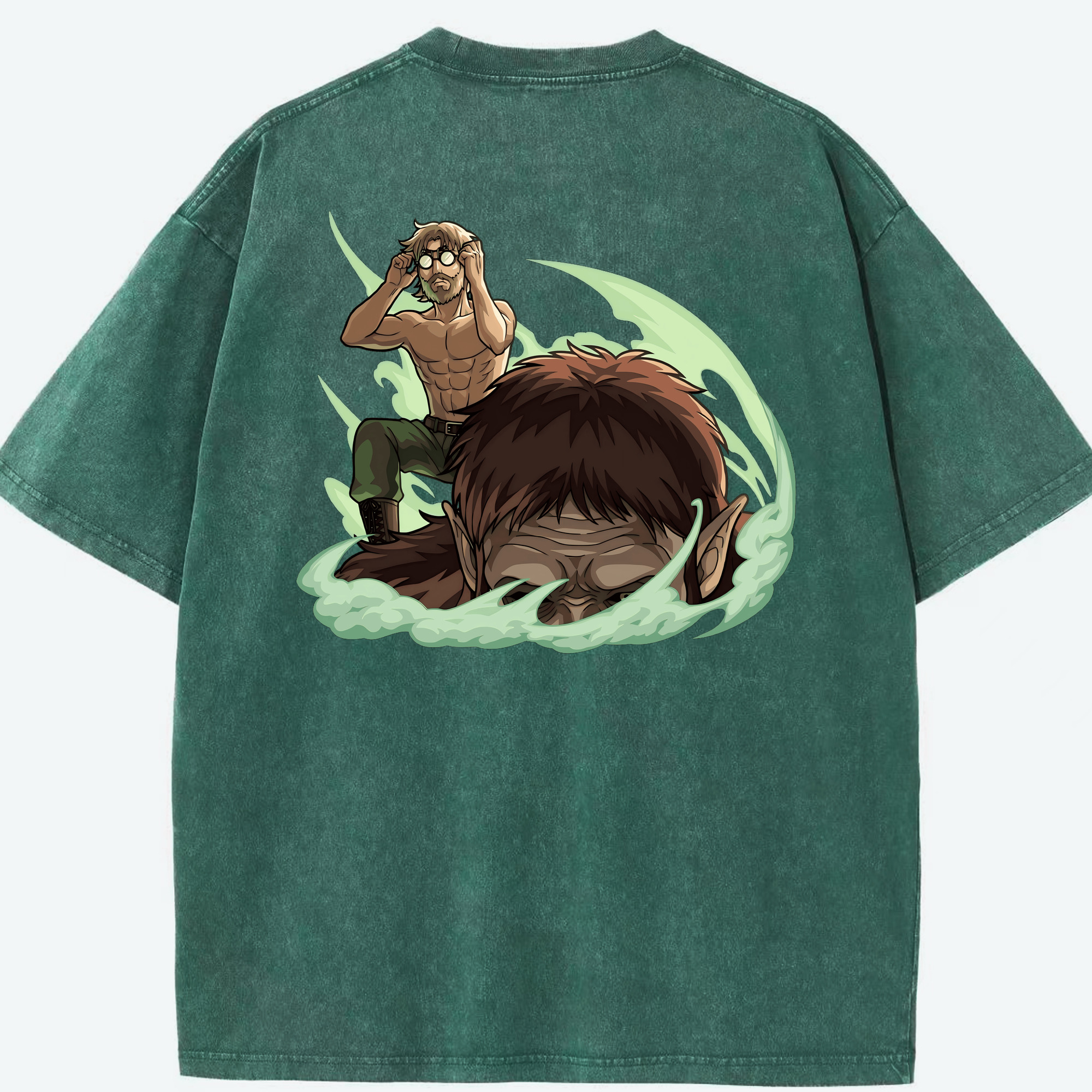 （画像用） 進撃の巨人 Attack on Titan 綿100% ヴィンテージ風 半袖Tシャツ（背面プリント）